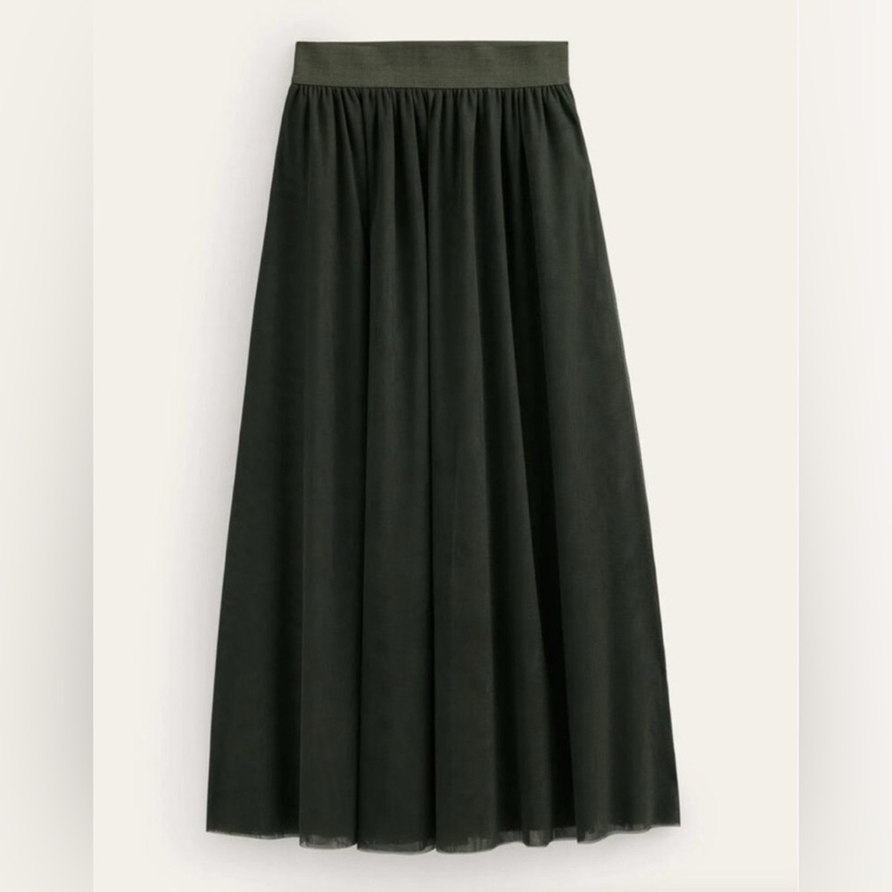 Boden Tulle Maxi Skirt in Olive